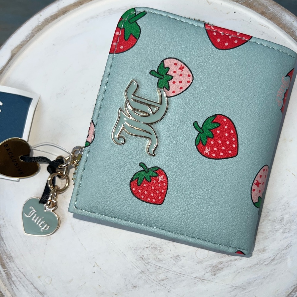 Very Hard to Find Sweet N Juicy Pastel Turquoise Juicy Couture Wallet Strawberry